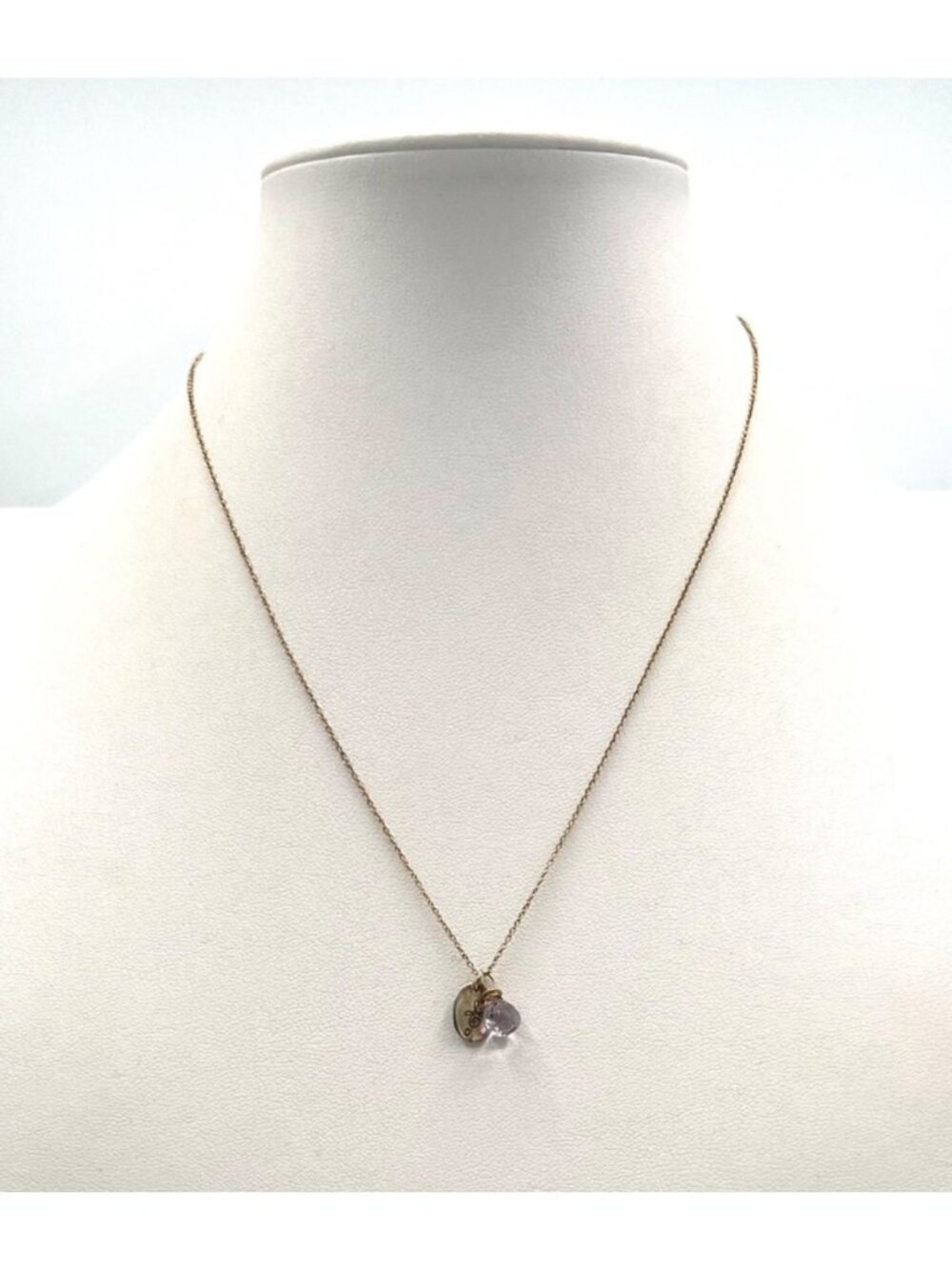 B.U. 925 Sterling Silver 1/20 14KGP Lavender Purple Briolette Pendant Necklace 1